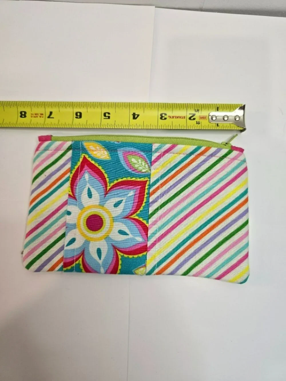 Boho Hippy Ethnic Cottage Floral Fabric Makeup Bag Clutch Zipper Colorful Small - Picture 3 of 5